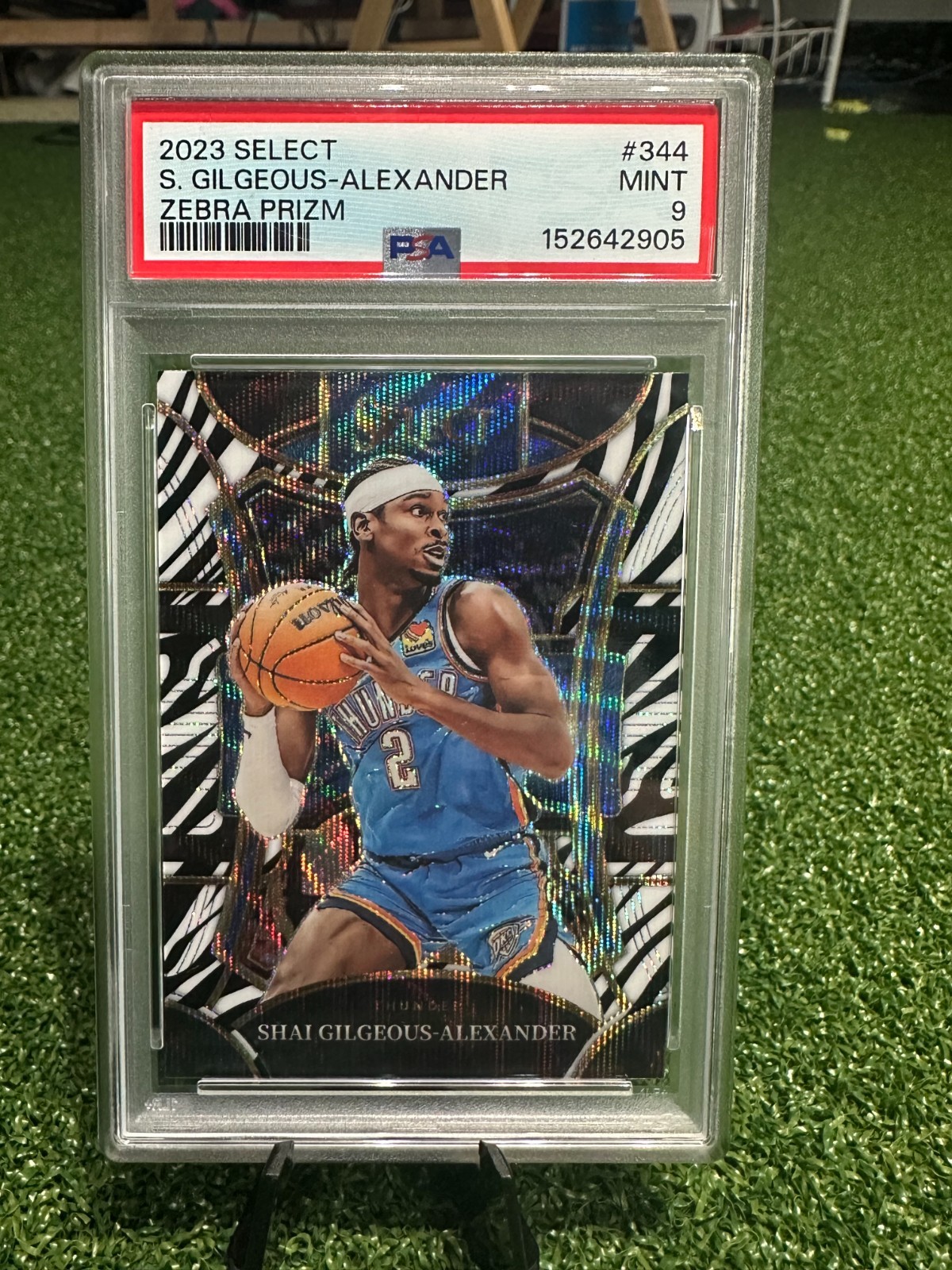 Shai Gilgeous-Alexander [Zebra Prizm] #344 2023 Panini Select PSA 9 MINT