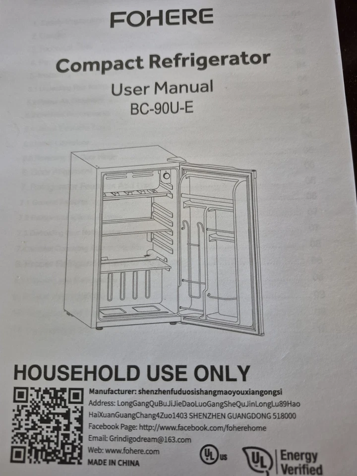 Mini refrigerador compacto de 3,2 pies cúbicos con congelador puerta reversible Energy Star Foto 3 de 4