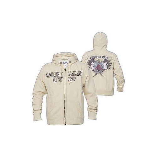 Толстовка с капюшоном GORILLA UNIT Two Angels на молнии бежевого цвета Jacken Herren Jacke Two Angels 4690₽