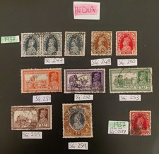 India King George VI 1937 Definitive Stamps. Off Paper