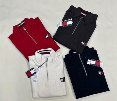 Tommy Jeans Herren Half-Zip Fleece Sweatshirt Pullover