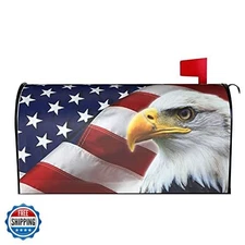 Sweetshow Patriotic American Flag Mailbox Covers Magnetic 25.5x21