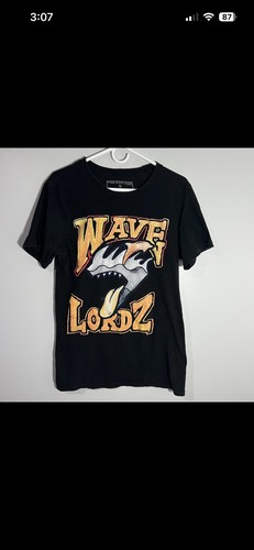 Pink Dolphin Wave Lordz Shark Mouth Black Orange Short Sleeve T-Shirt Mens Small