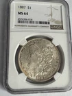 1887 Morgan Silver Dollar MS64 NGC #018 *spotted toning
