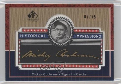 2003 SP Legendary Cuts Gold/Gold 75 7/75 Mickey Cochrane #L-MC HOF 0x5