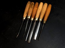 6 Beautiful Boxwood Handle Addis Carving Chisels Gouges