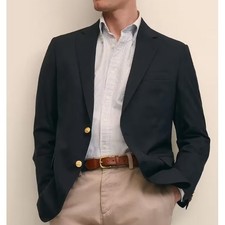 Brooks Brothers 1818 Classic Blazer 38R Navy Wool Vitale Barberis Canonico Italy
