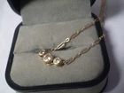 14K Yellow Gold Ladies 3 Stone Link Bracelet Anklet        1.5 grams
