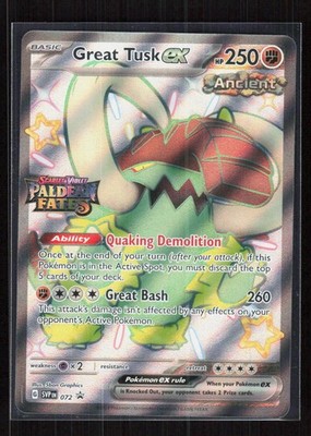 Great Tusk ex - (Paldean Fates Stamped) Holo 072 Miscellaneous Cards & Products
