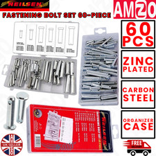 CLEVIS PIN 60 PCS ASSORTED SET 5,6,8,10,12mm RETAINING SHACKLE PINS BNIB 4098