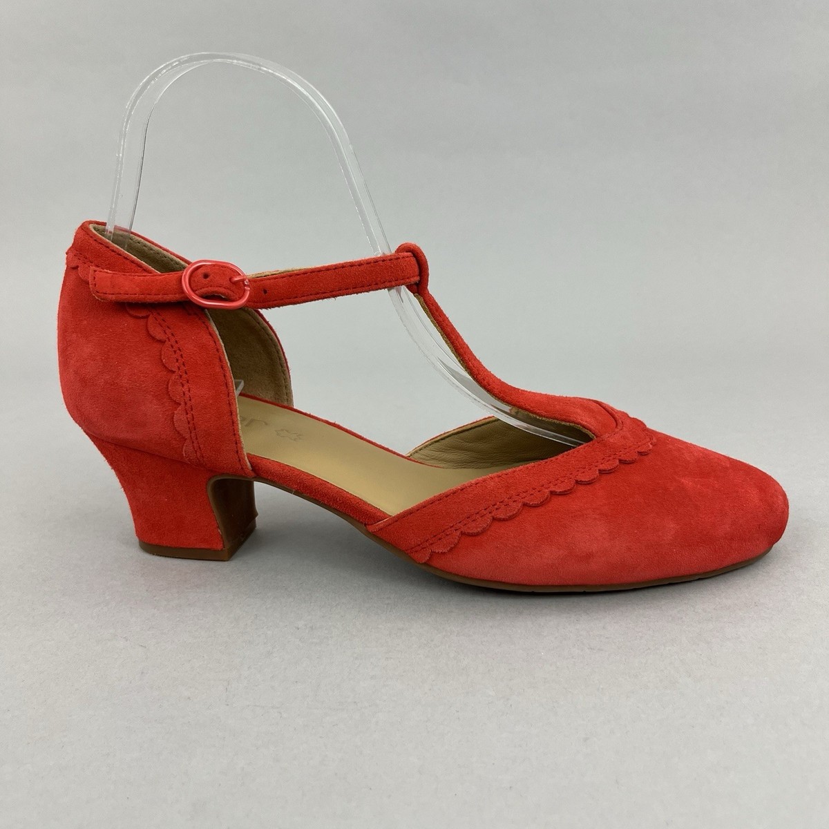 Vintage Hotter Vivienne T Bar Shoes Hotter Viviene Orange Suede T