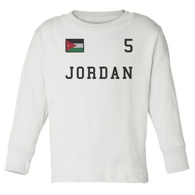 Jordanian 5 FAUX EMBROIDERY Soccer Fans Toddler Long Sleeve TShirt