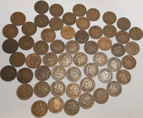 55 x Indian Head Cent LOT pennies Date 1800s 1891-1899 good + g vg f All 1890s