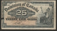 1900 CANADA 25 CENT NOTE