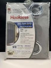 Hookless Grey Escape Shower Curtain And Fabric Liner 71x74" New