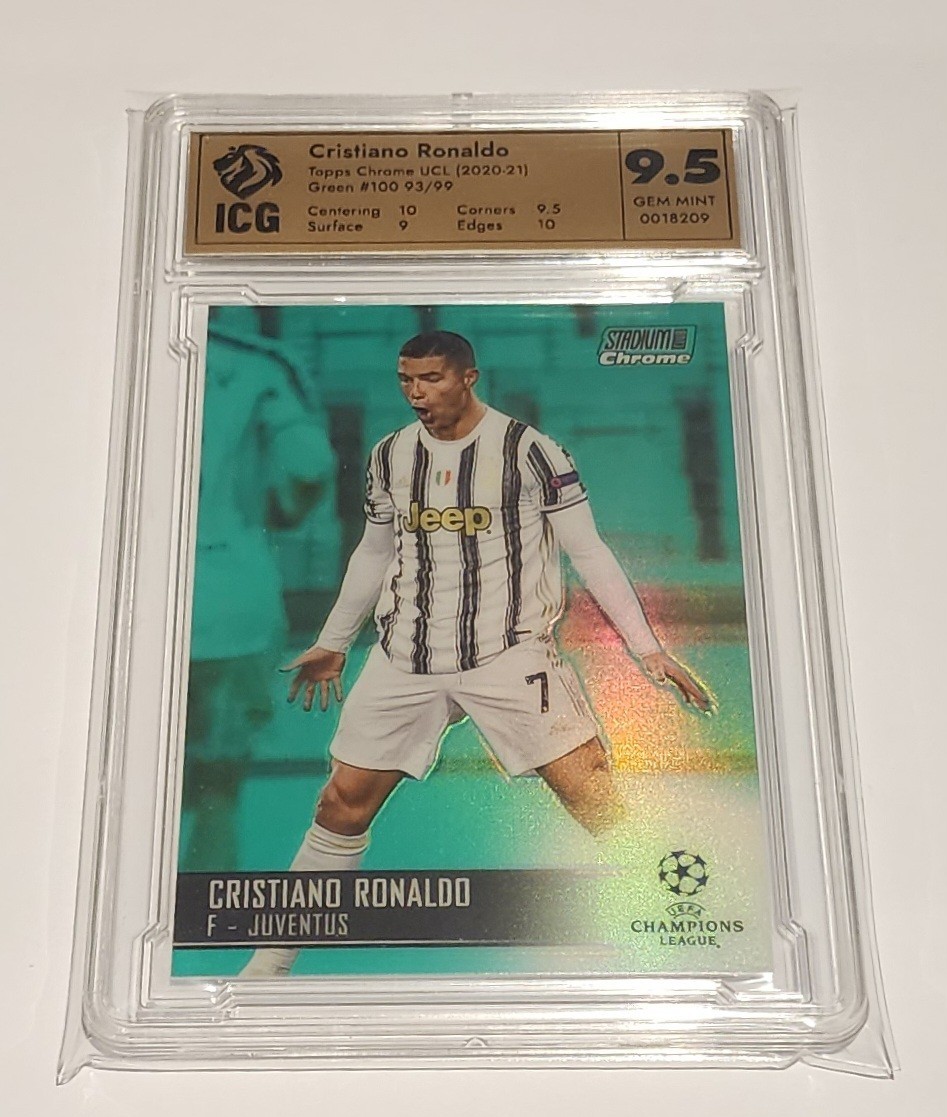 2020-21 Topps Stadium Club Chrome UCL Green Refractor Cristiano Ronaldo 93/99 