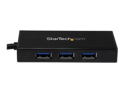 StarTech.com 3 Port USB Hub mit Gigabit Ethernet Adapter aus Aluminum 3 x