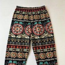 Boho Patterned Pants Womens One Size Elastic Waist Soft Stretchy Casual Lounge