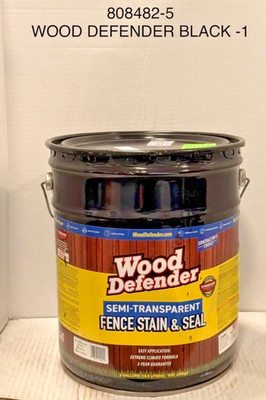 Wood Defender Semi-Transparent Fence Stain Black Stain & Seal DENTED Can 5 gal