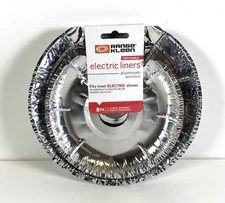 Range Kleen Electric Stove Foil Bib Disposable Aluminum Liners 8 Pack 6.25" + 8"