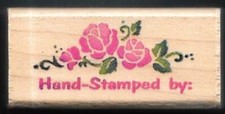 ROSE FLORAL HAND STAMPED By: Word STAMPENDOUS B069 wood 1996 Craft RUBBER STAMP