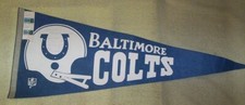 VINTAGE BALTIMORE COLTS 1975 FELT PENANT FLAG &2 TICKET STUBS VS. MIAMI DOLPHINS