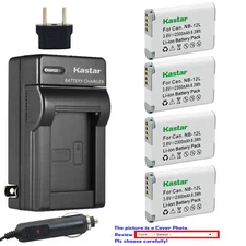 Kastar Battery AC Travel Charger for Canon NB-12L NB-12LH NB12L NB12LH Battery