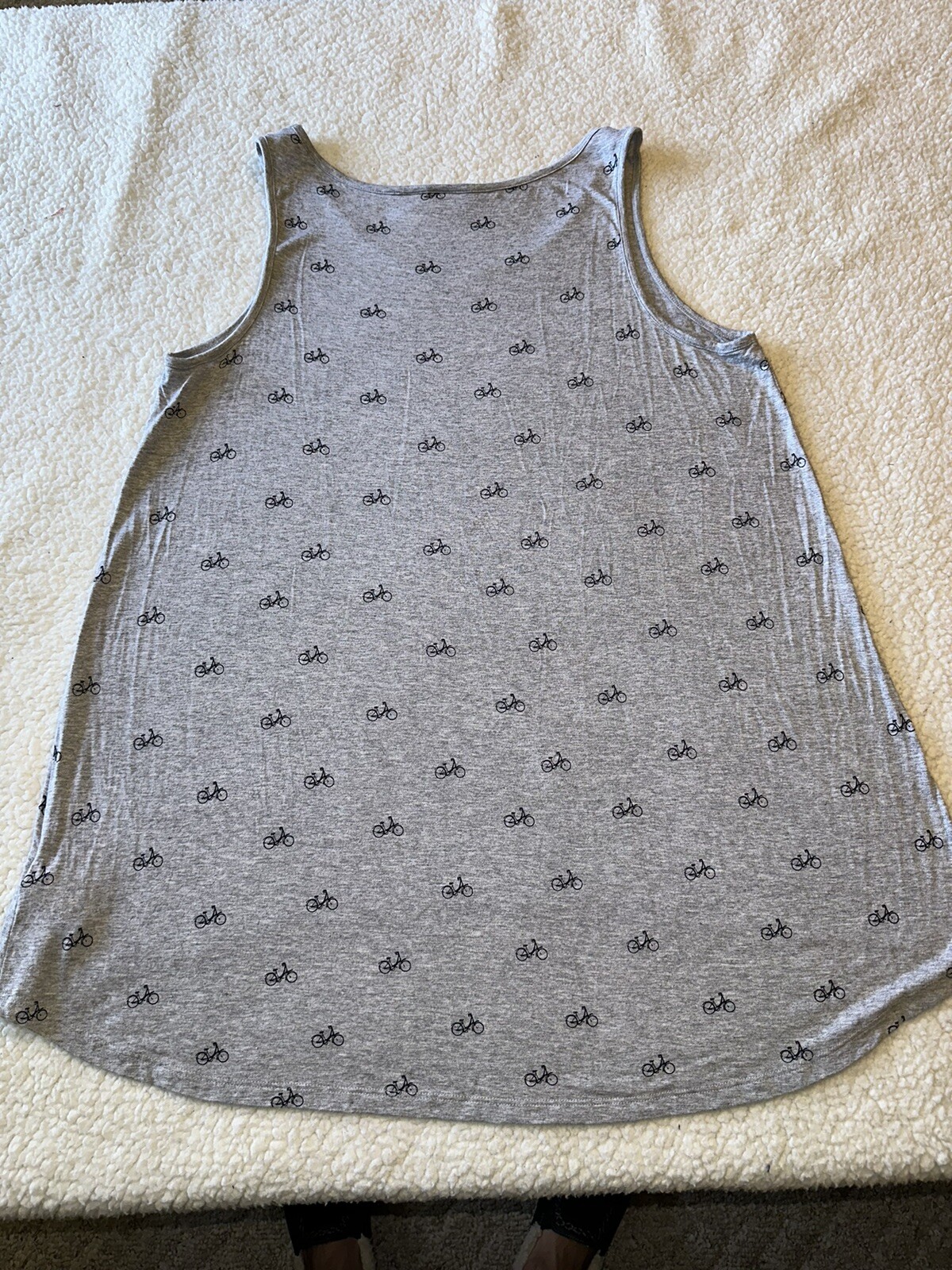 St. Tropez Women&rsquo;s Tunic Tank 1X Gray Navy Print EUC