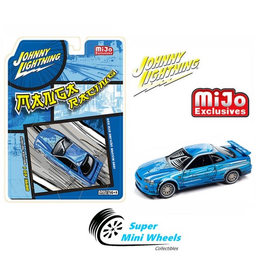 Johnny Lightning 1:64 - 1999 Nissan GT-R R34 Manga Racing- Blue Mijo Exclusives - Picture 1 of 2