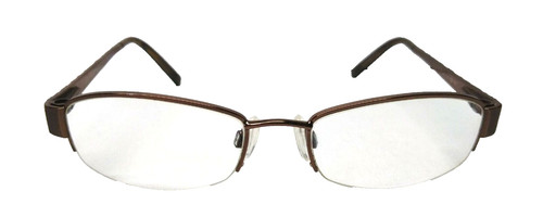 Easy Clip Eyeglasses Frame S2501 - Bronze Half-rim Women's Metal 51-18-135 Oval