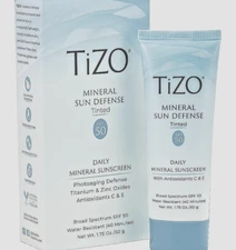 TiZO Mineral Sun Defense SPF 50  Tinted , .75 oz Broad Spectrum  , Antioxidant