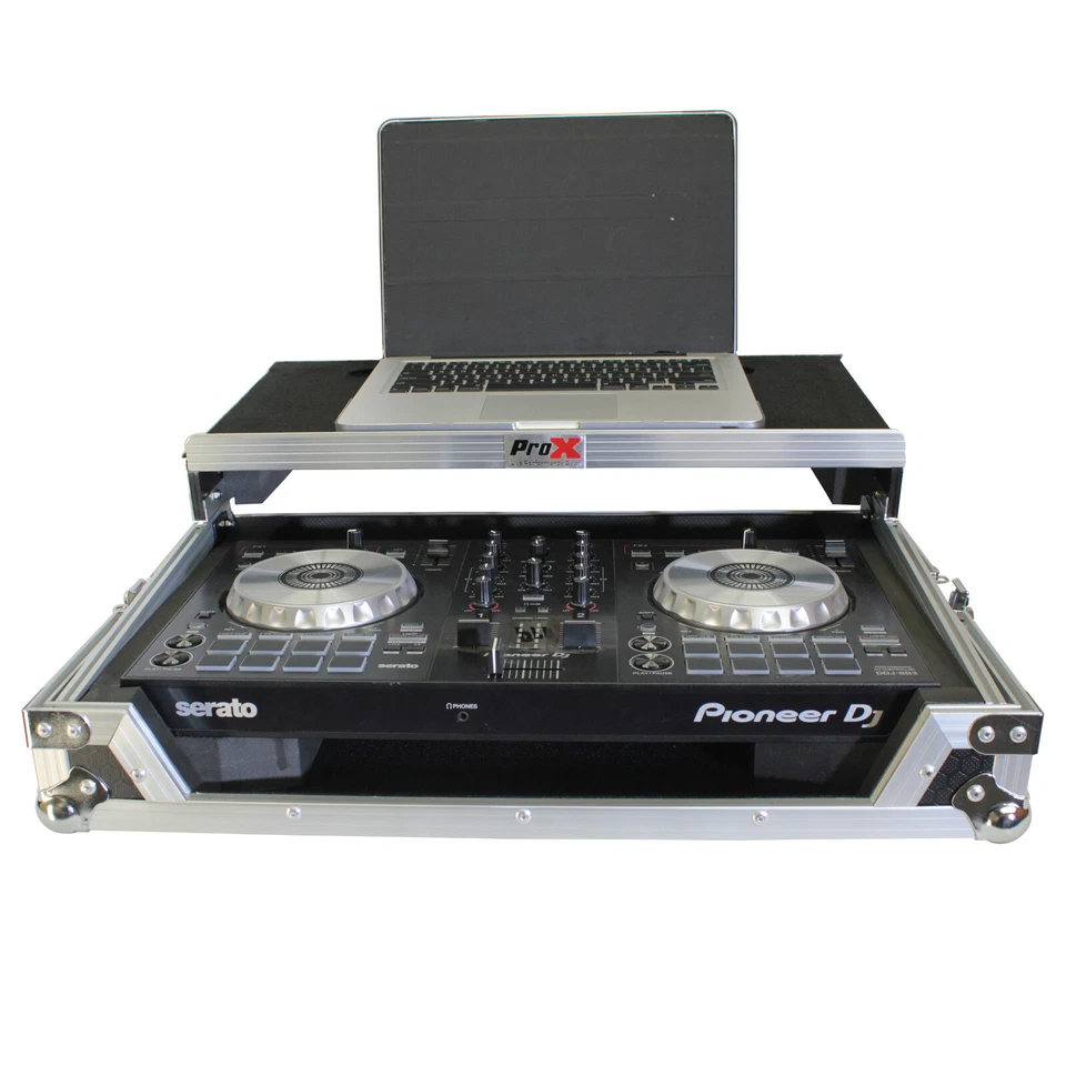 Estuche de vuelo ProX X-DDJFLX4LT ATA para Pioneer DDJ-FLX4 con estante para computadora portátil, PLATEADO Foto 2 de 4