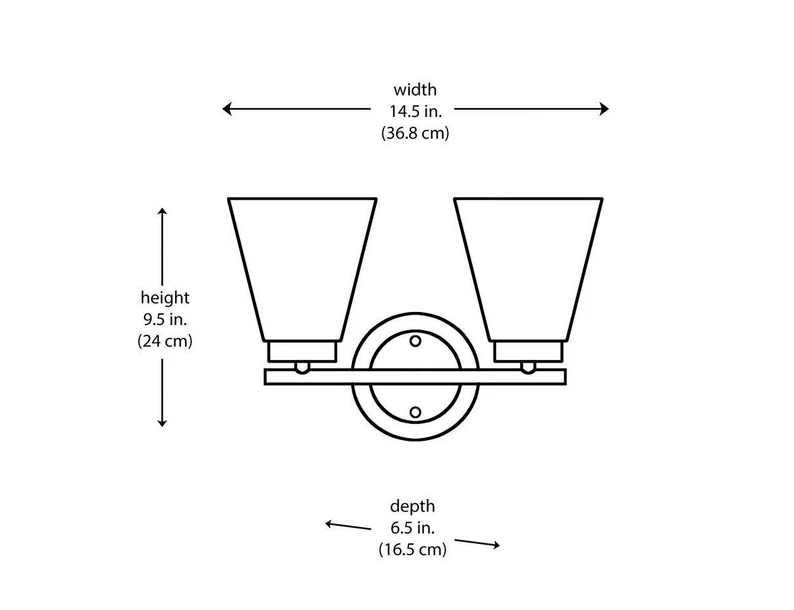 NEW Bel Air Lighting Fifer 14.5 in. Brushed Nickel Bathroom Vanity Light. - Image 4 of 4