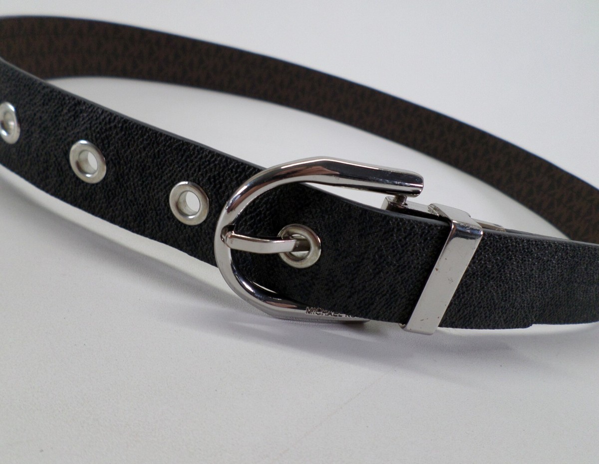 Michael Kors Belt 30 Reversible MK Signature Grommet Black  display picture 1