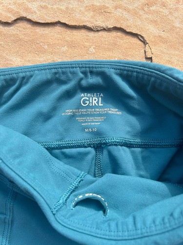 Athleta Girl High Rise Stash Your Treasures Tight Size Medium Teal Green CL - Picture 2 of 3