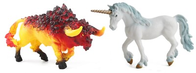6'' LAST UNICORN figure lot set action RED BULL toy horse pony doll pegasus