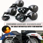 4X Front Rear Motorcycle Blinkers Turn Signals LED Lights 41mm Fork Clamp Smoke