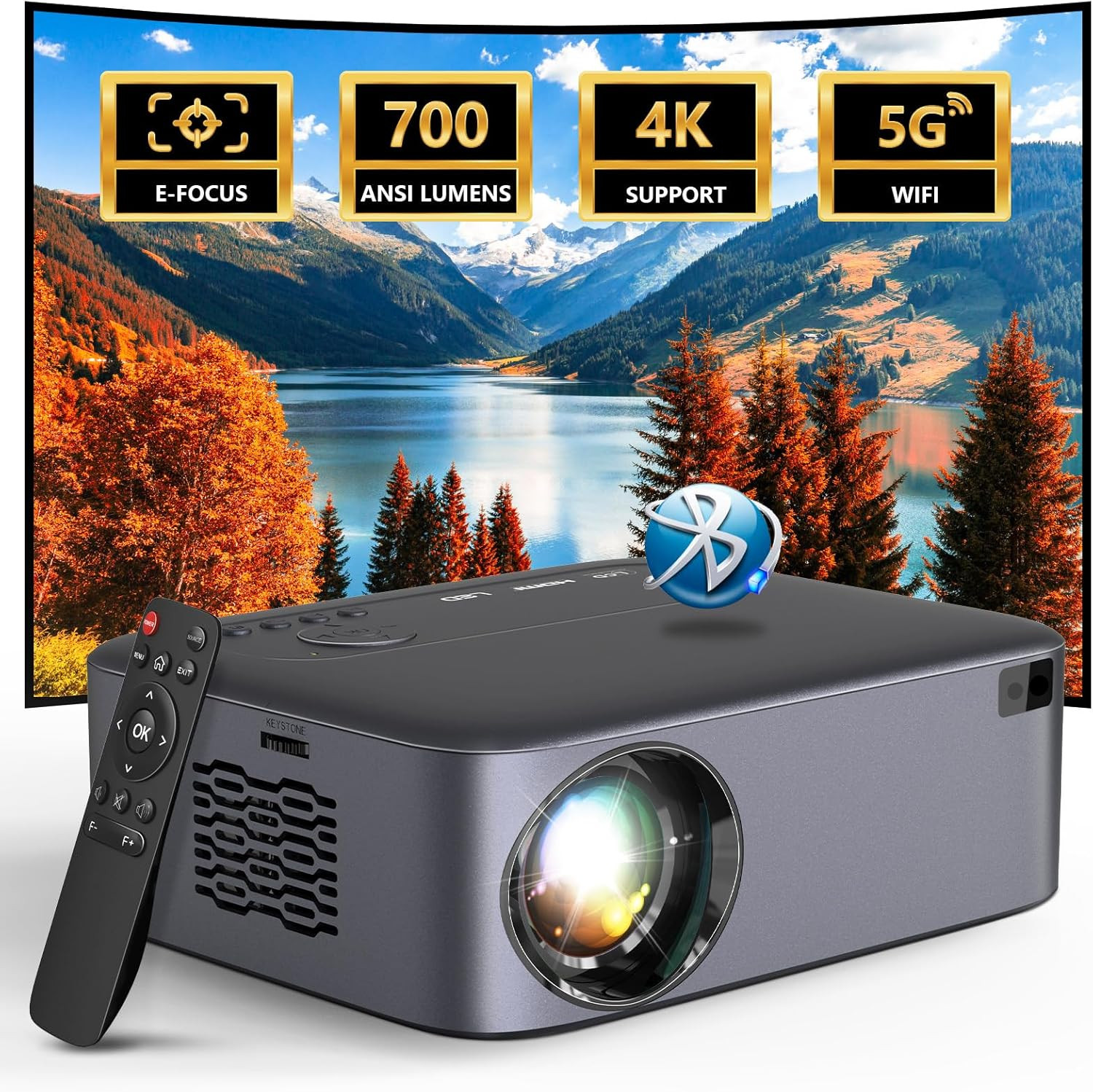 Vidéoprojecteur 4K connecté 26000L avec Wifi double bande et Bluetooth intégré