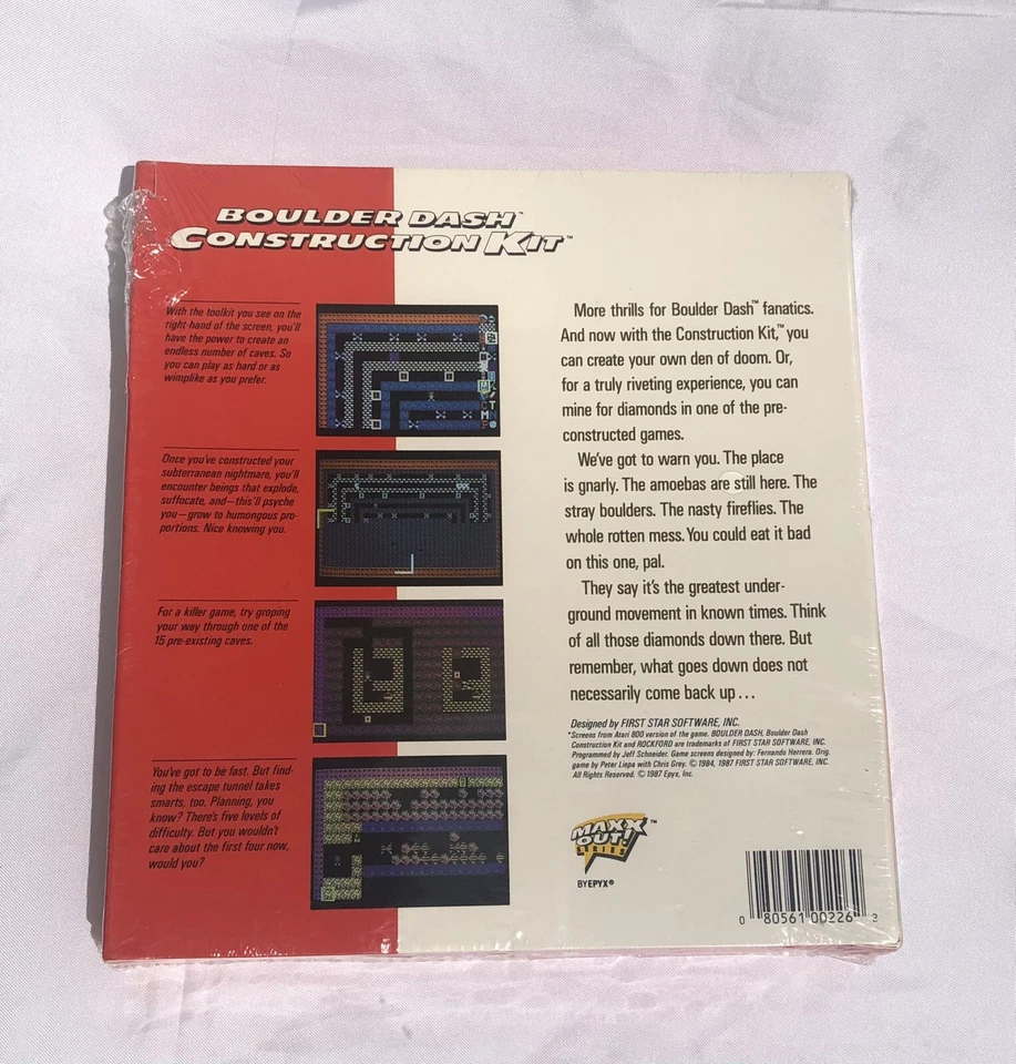 Vintage Commodore 64 Game Boulder Dash Construction Kit New In Original Plastic - Image 2 of 2