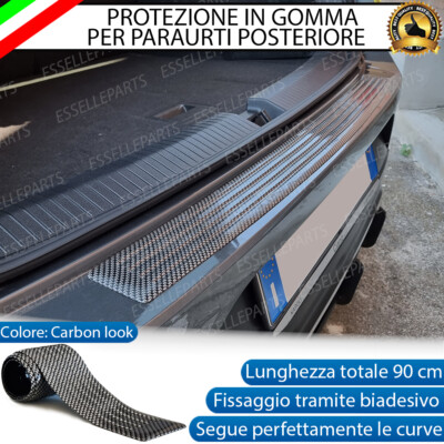 Kit Protezione Battitacco Auto - 4 Strisce Paraurti E 1 Per Bagagliaio, In Pelle Carbonio