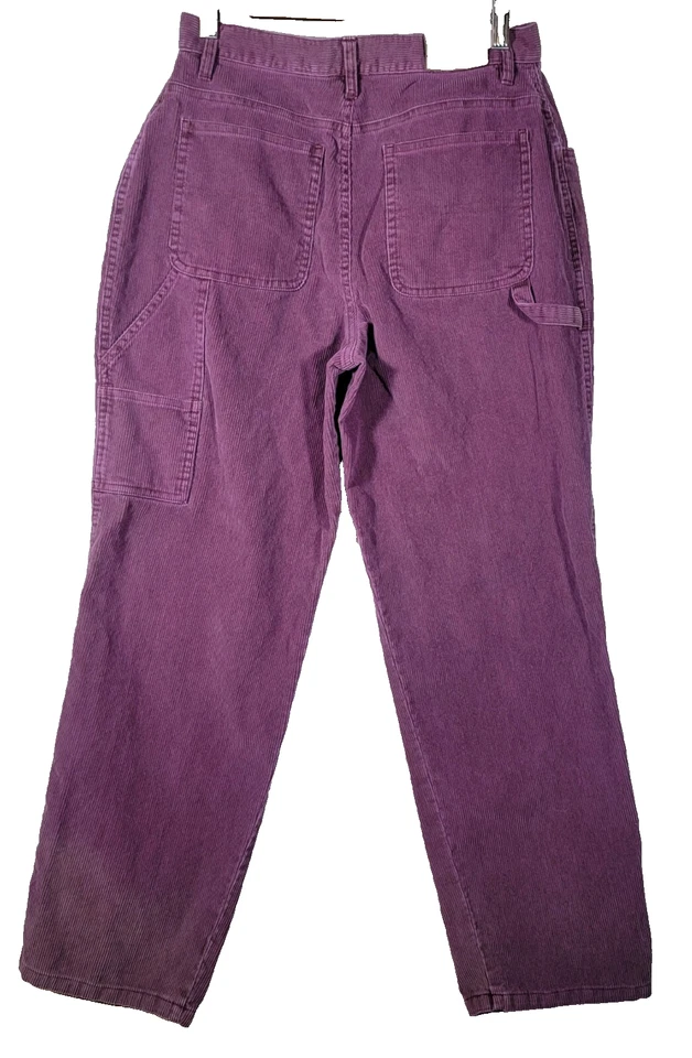Pantalones de carpintero Relativity talla 10P púrpura pana pierna recta para mujer usados en excelente estado Foto 3 de 4