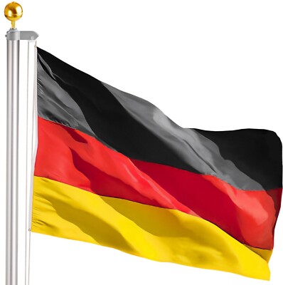 Fahnenmast Flaggenmast Alu 6m 4m Deutschland Fahne optional mit Goldener Kugel