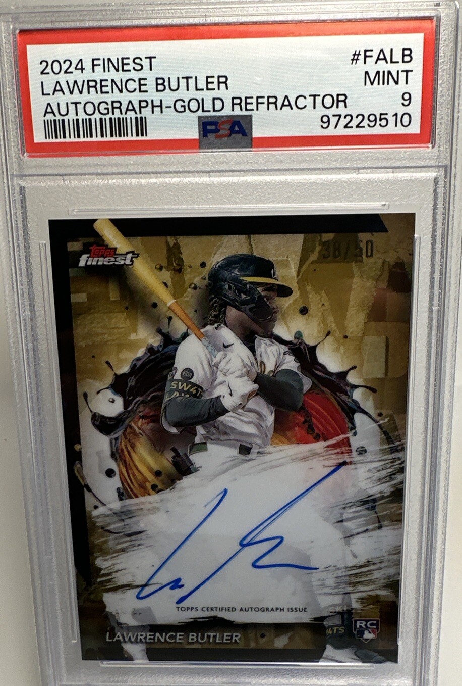 2024 Topps Finest Finest Autographs Gold Refractor #FALB Lawrence Butler /50 PSA