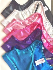 MONDOR Metallic Gymnastics Tank Crop Top Sport Bra, Child Sizes, 5 COLORS, NWT