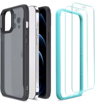 Case And Screen Protector Sidekick Series Set iPhone 12/12 Pro transparent Black