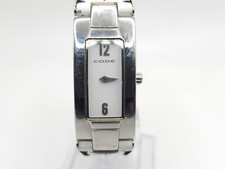 Code Quartz Womens Watch New Battery Siver To...