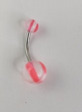 Glow In The Dark Belly Bar Red , Orange And White Belly Piercing.