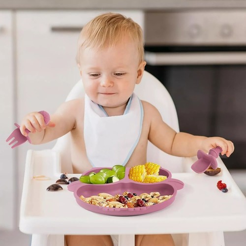 E-PROUSE Baby Suction Plate, Toddler Divided Plate, Weaning Plate, Boys & Girls - Picture 2 of 7