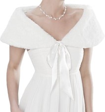 Off White Kunstfell Hochzeit Achselzucken/Bolero/Abend Halstuch/Tuch/Braut Stola