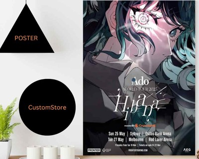 Ado World Tour 2025 Hibana On May 25-27 In Sydney And Melborne Home Decor Poster